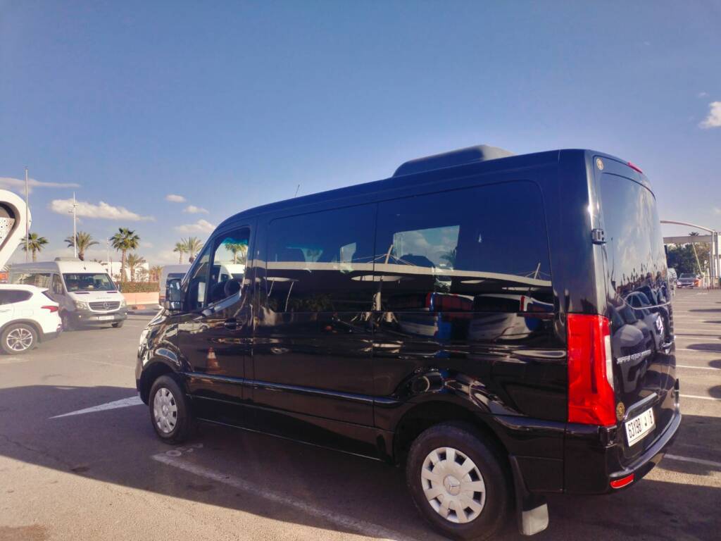 Luxury Mercedes Sprinter van used for secure and comfortable transfers in Morocco by Morocco Luxury Highlights"
