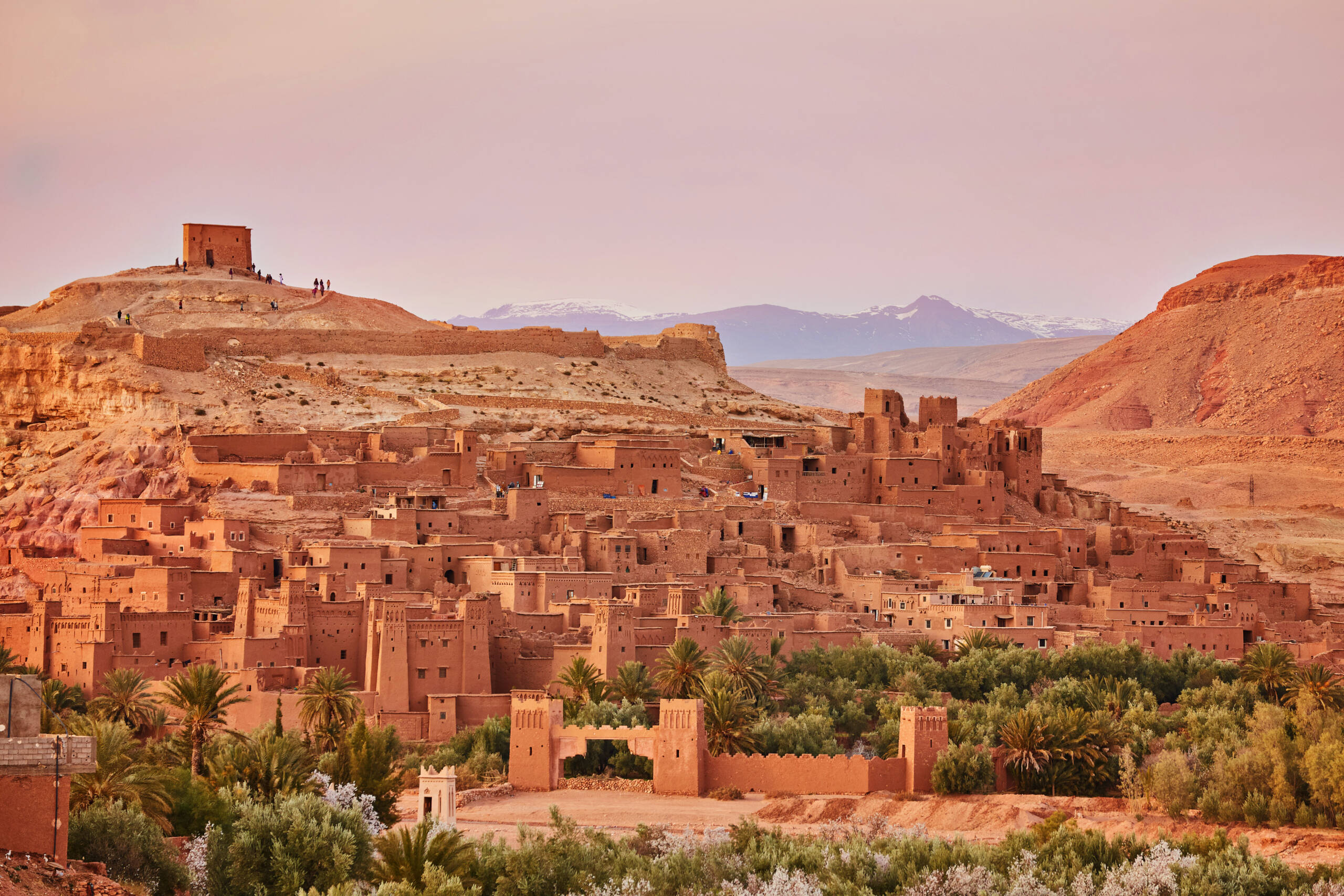 Town of Ait Ben Haddou near Ouarzazate on the edge of the Sahara Desert in Morocco.