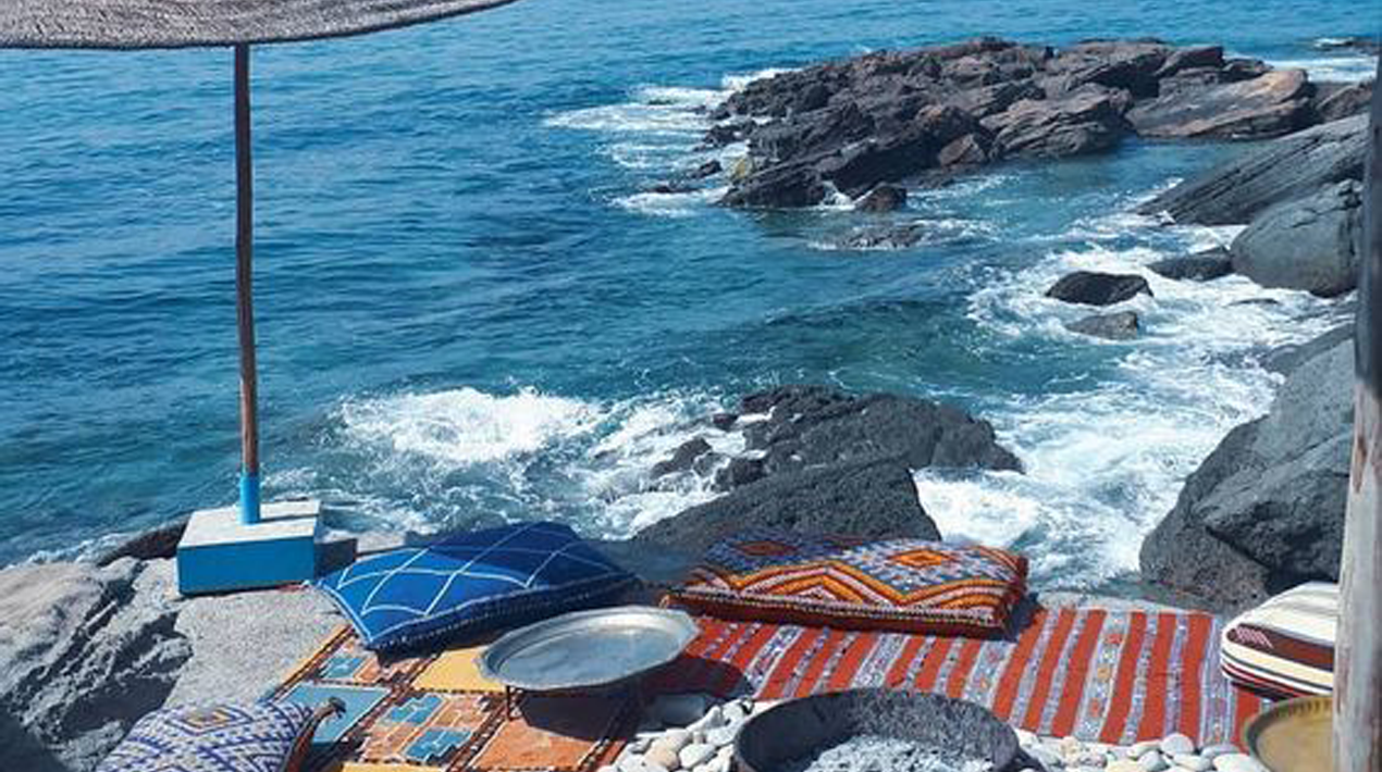 The Atlantic coastline at Taghazout, reached on a private tour of southern Morocco
