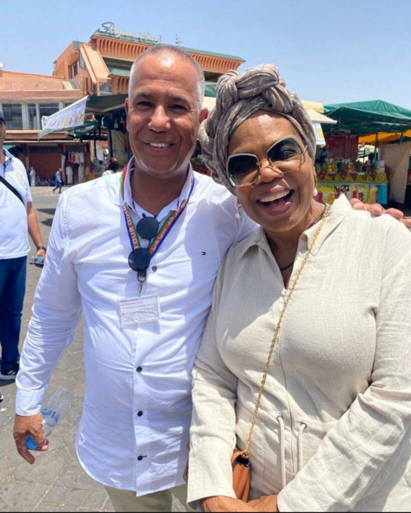 Oprah Winfrey enjoying a luxury Moroccan experience with Morocco Luxury Highlights, private riad in Marrakech