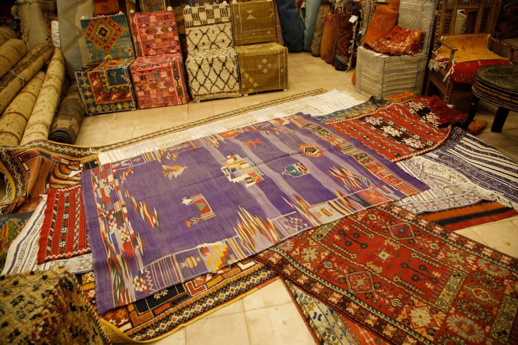 Vibrant Azilal Moroccan rug featuring colorful abstract motifs handwoven in the High Atlas Mountains