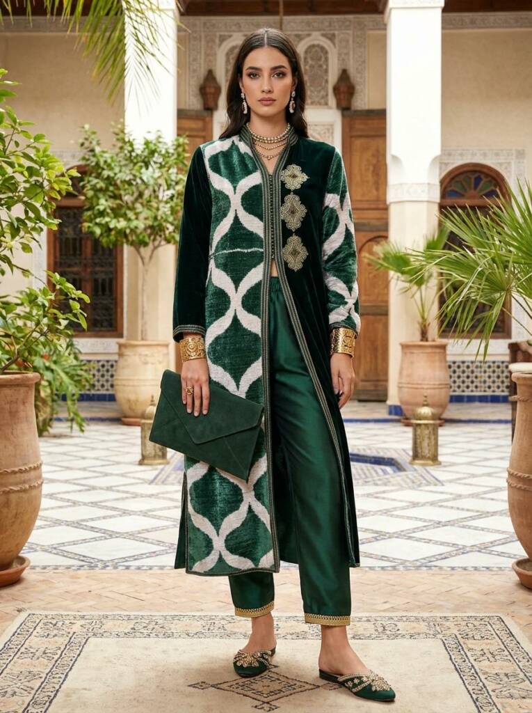 Handmade Moroccan clothing crafted by local artisans, luxury traditional fashion Morocco